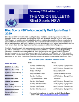 THE VISION BULLETIN Blind Sports NSW