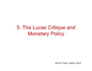 5. the Lucas Critique and Monetary Policy