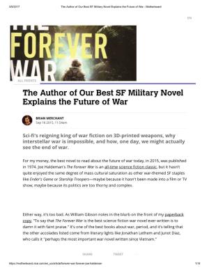 The Author of Our Best SF Military Novel Explains the Future of War ­ Motherboard