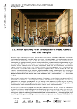 Opera Australia 2014 Annual Report