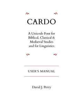 A Unicode Font for Biblical, Classical & Mediæval Studies and For