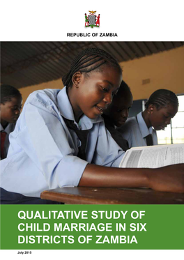 Qualitative Study of Child Marriage in Six Districts of Zambia