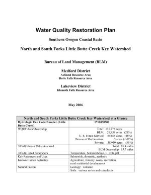 North and South Forks Little Butte Creek Key Watershed Water Quality