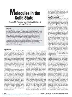 Molecules in the Solid State