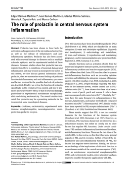 The Role of Prolactin in Central Nervous System Inflammation