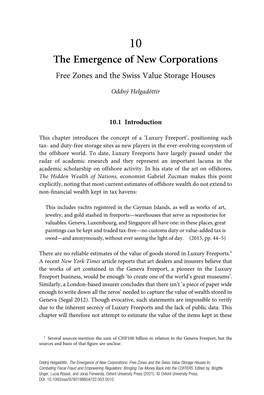 The Emergence of New Corporations Free Zones and the Swiss Value Storage Houses