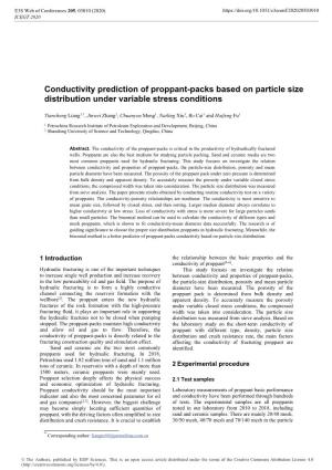 Conductivity Prediction of Proppant-Packs Based on Particle Size Distribution Under Variable Stress Conditions