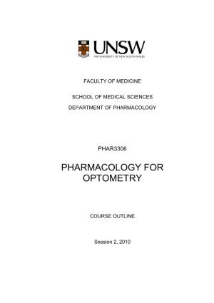 Pharmacology for Optometry