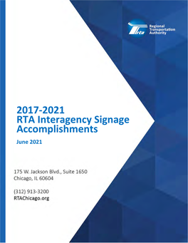 2017-2021 RTA Interagency Signage Accomplishments