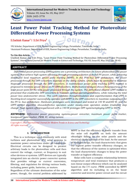 Least Power Point Tracking Method for Photovoltaic Differential Power Processing Systems