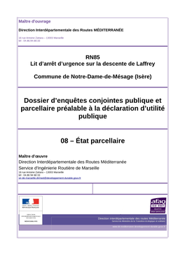 Dossier D'enquêtes Conjointes Publique Et Parcellaire Préalable À