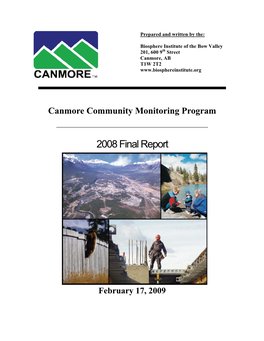 2008 Canmore Community Monitoring Report I 6