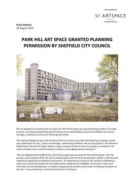 Park Hill Art Space Granted Planning Permission by Sheffield City Council