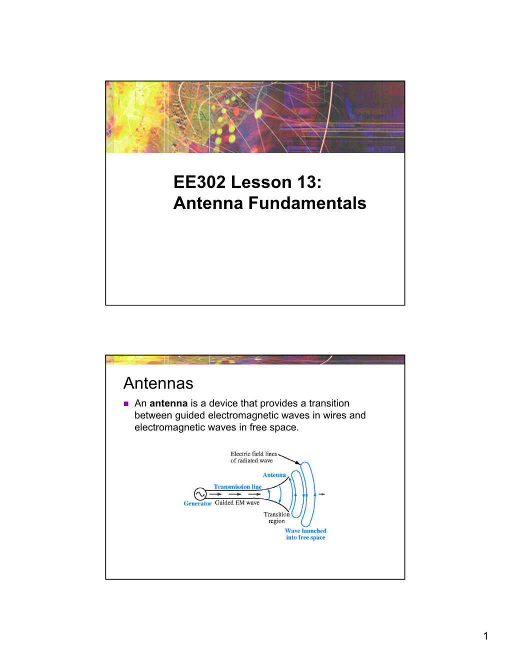 EE302 Lesson 13: Antenna Fundamentals