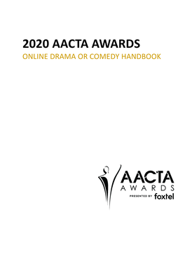 2020 Aacta Awards Online Drama Or Comedy Handbook