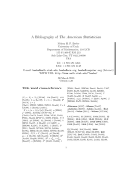 A Bibliography of the American Statistician