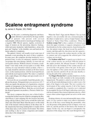 Scalene Entrapment Syndrome M CD by James 0