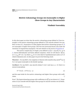 Motivic Cohomology Groups Are Isomorphic to Higher Chow Groups in Any Characteristic