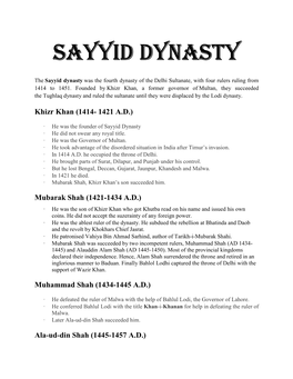 Sayyid Dynasty