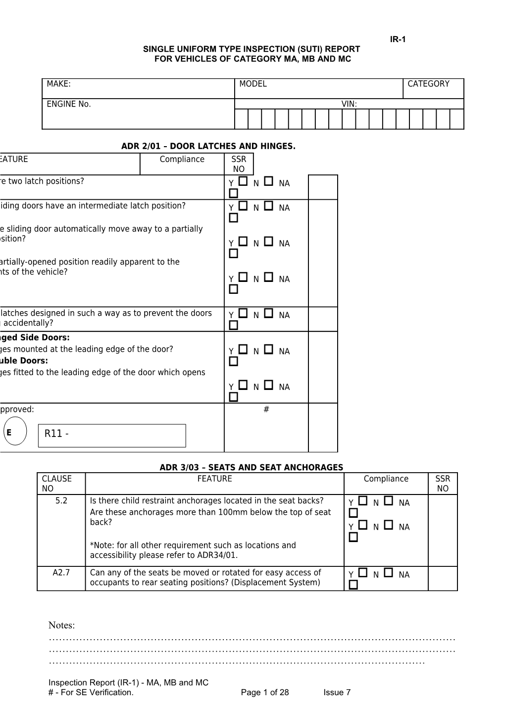 Single Uniform Type Inspection (Suti) Report