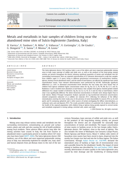 Metals and Metalloids in Hair Samples of Children Living Near the Abandoned Mine Sites of Sulcis-Inglesiente (Sardinia, Italy)