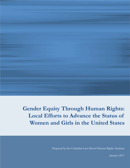 Gender Equity Through Human Rights: Local Efforts to Advance the Status of Women and Girls in the United States
