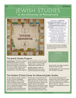 JEWISH STUDIES at the University of Pennsylvania