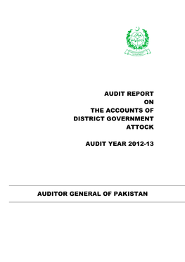 Audit Report on the Accounts of District Government Attock