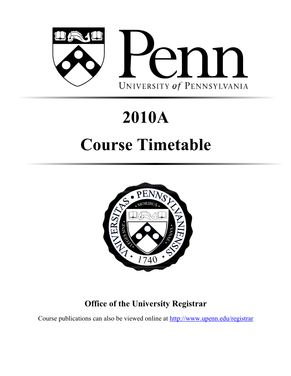 2010A Course Timetable