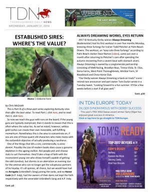 Established Sires: Where's the Value?