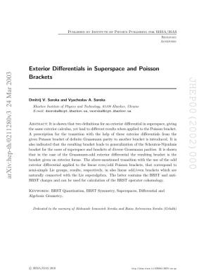 Exterior Differentials in Superspace and Poisson Brackets