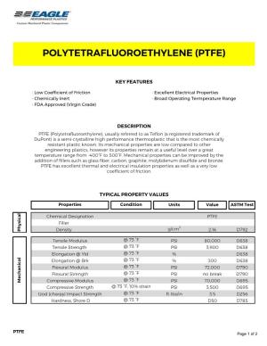 Polytetrafluoroethylene (Ptfe)