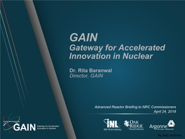 Gateway for Accelerated Innovation in Nuclear