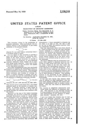 UNITED STATES PATENT OFFICE 2,158,518 PRODUCTOR of AROIWATEC, ADEHYDES Water Caristian Weiy, New Brunswick, N