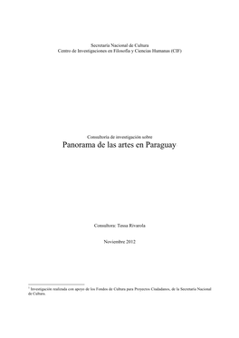 Panorama Del Arte En Paraguay-Informe Final Rivarola