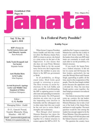 Is a Federal Party Possible?