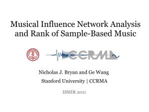 Musical Influence Network Analysis and Rank of Sample-Based Music