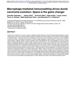 Macrophage-Mediated Immunoediting Drives Ductal Carcinoma Evolution: Space Is the Game Changer