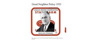 Good Neighbor Policy 1933