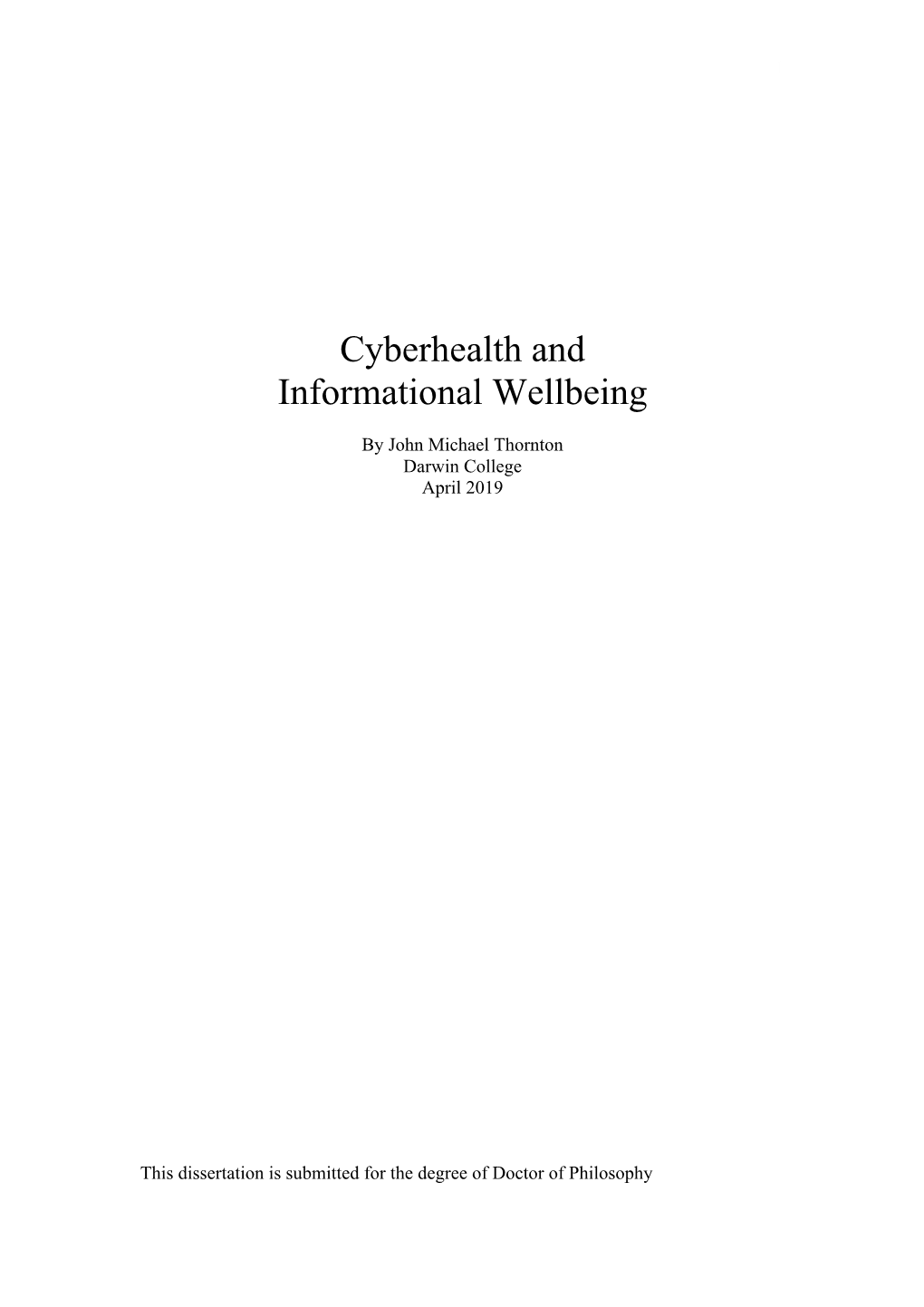 Public Goods for Cyberhealth