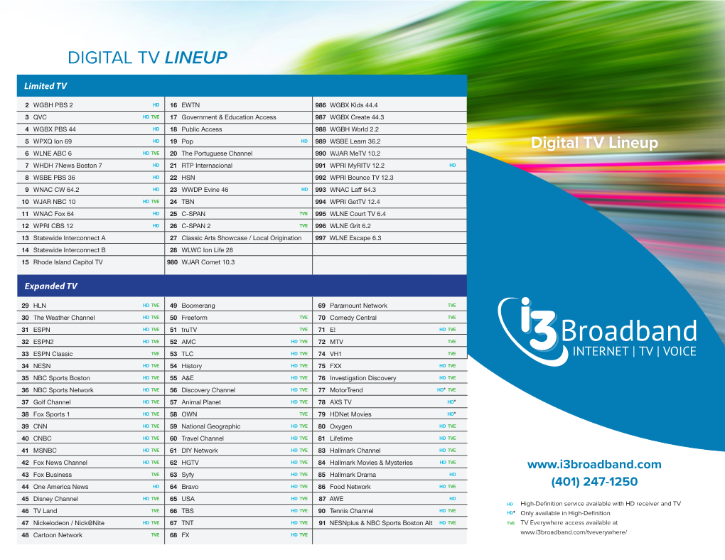 Digital Tv Lineup