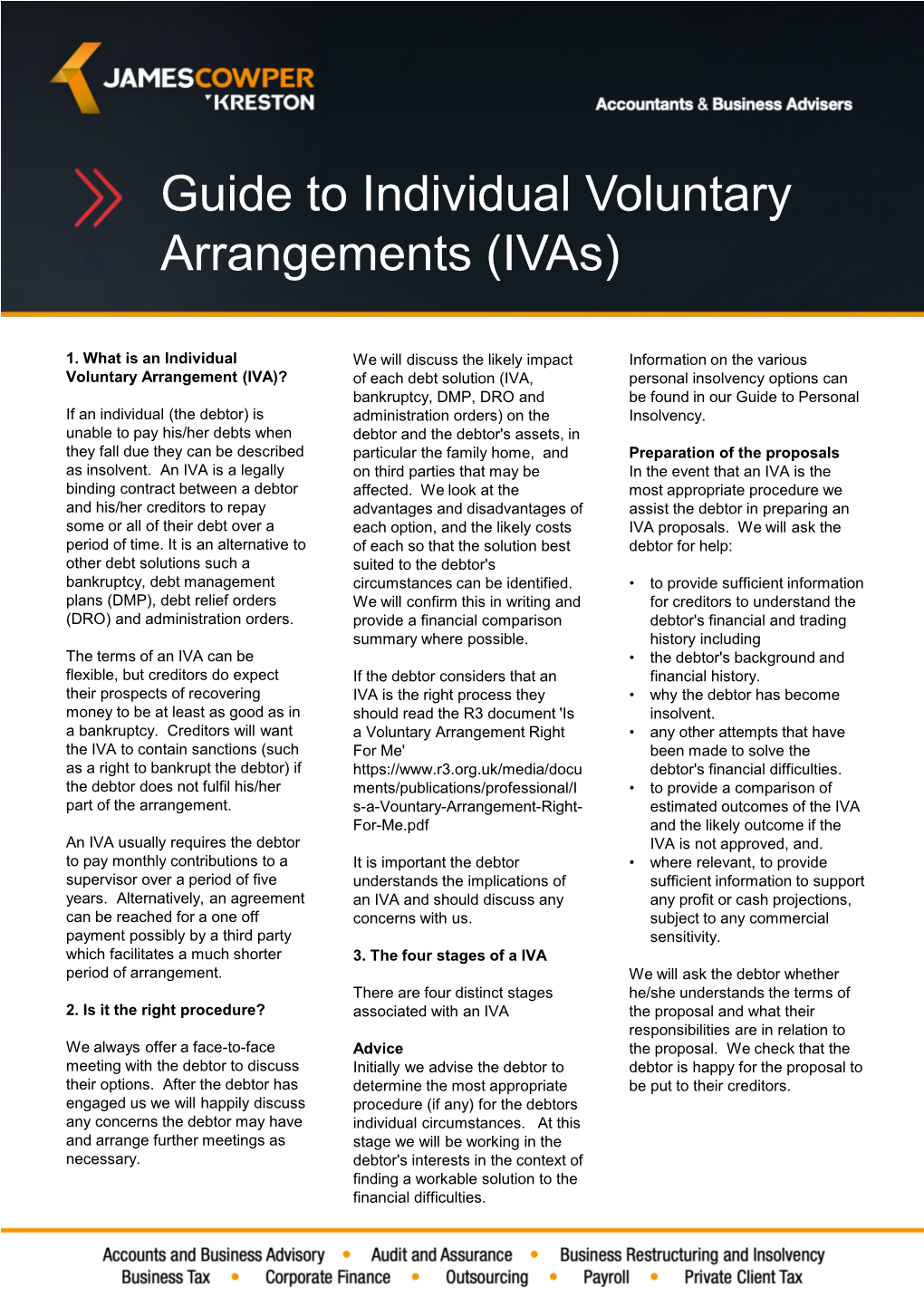 Guide to Individual Voluntary Arrangements (Ivas)