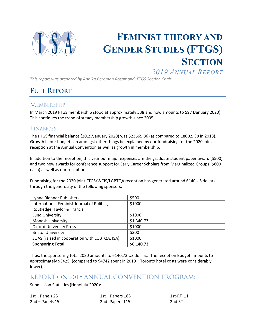 Feminist Theory and Gender Studies (Ftgs) Section