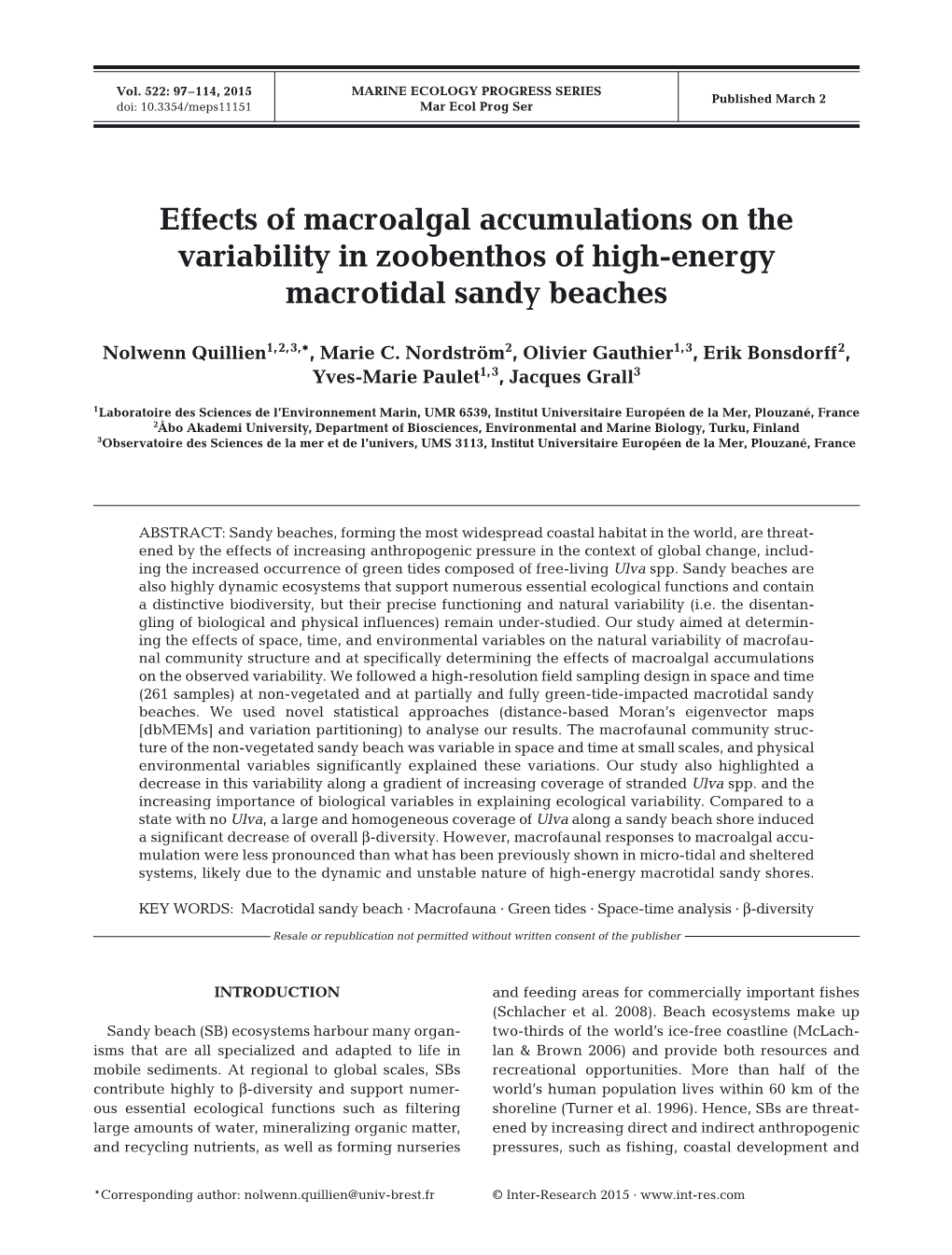 Effects of Macroalgal Accumulations on the Variability in Zoobenthos of High-Energy Macrotidal Sandy Beaches