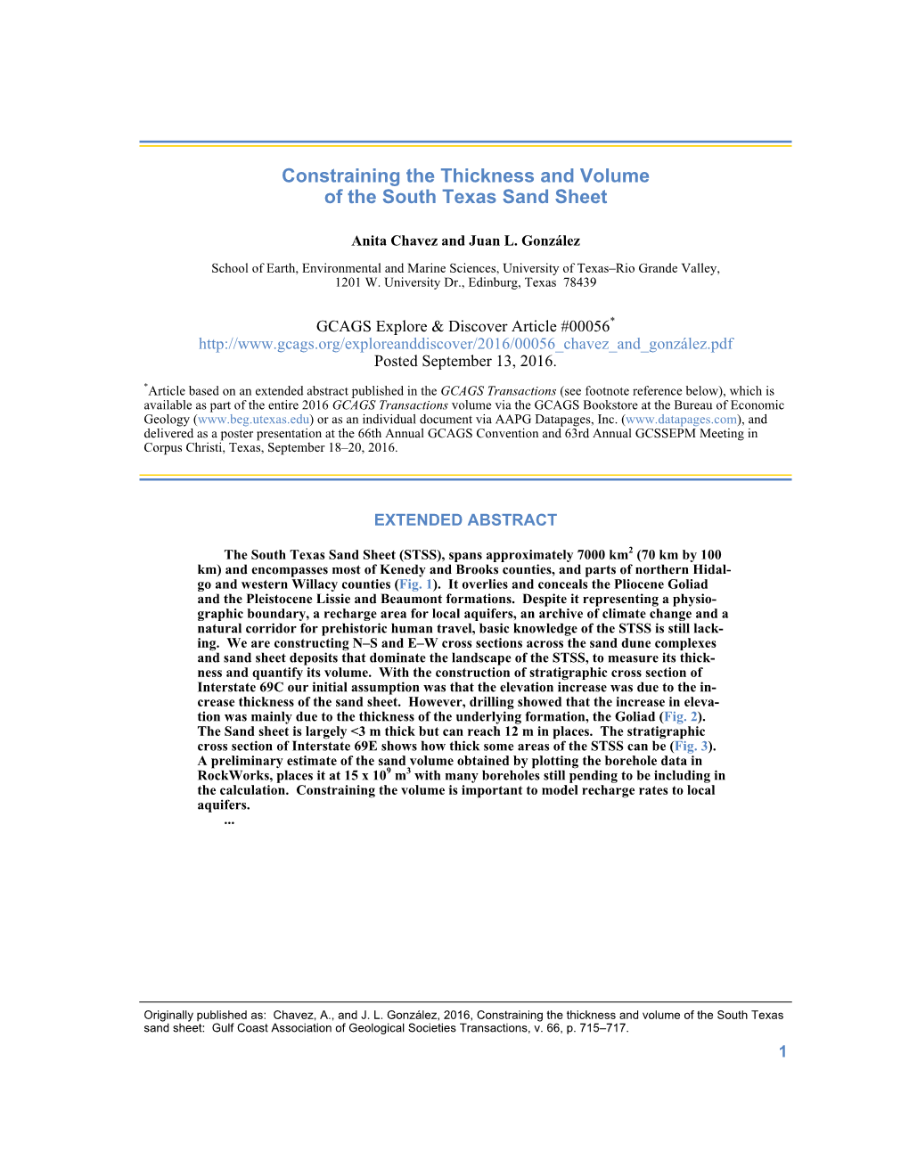 Constraining the Thickness and Volume of the South Texas Sand Sheet