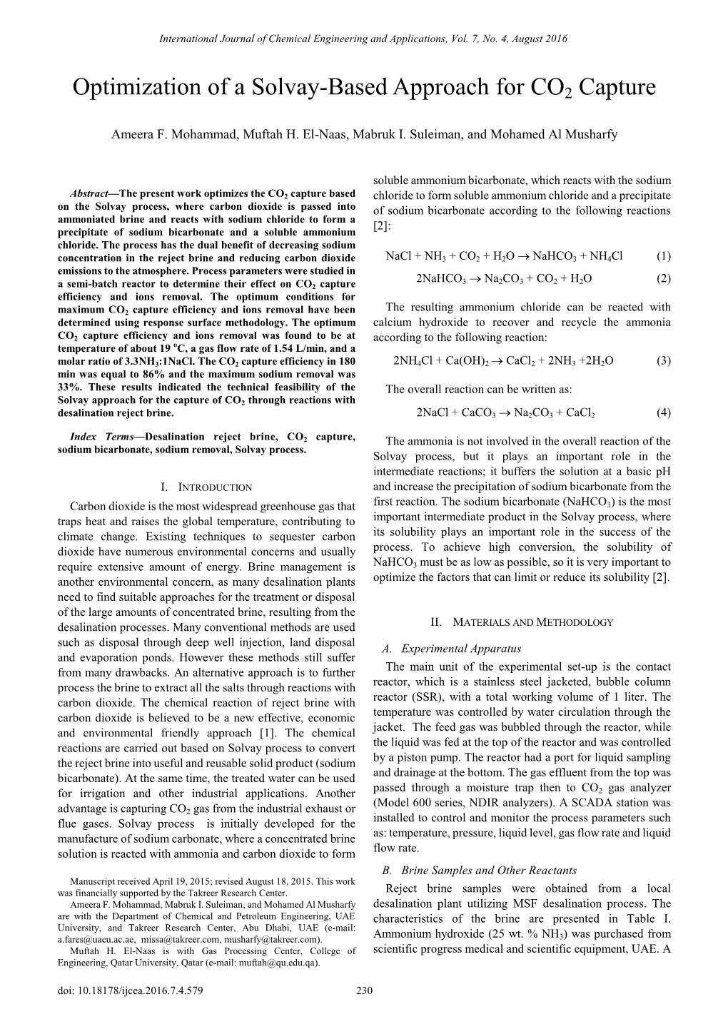 Optimization of a Solvay-Based Approach for CO2 Capture