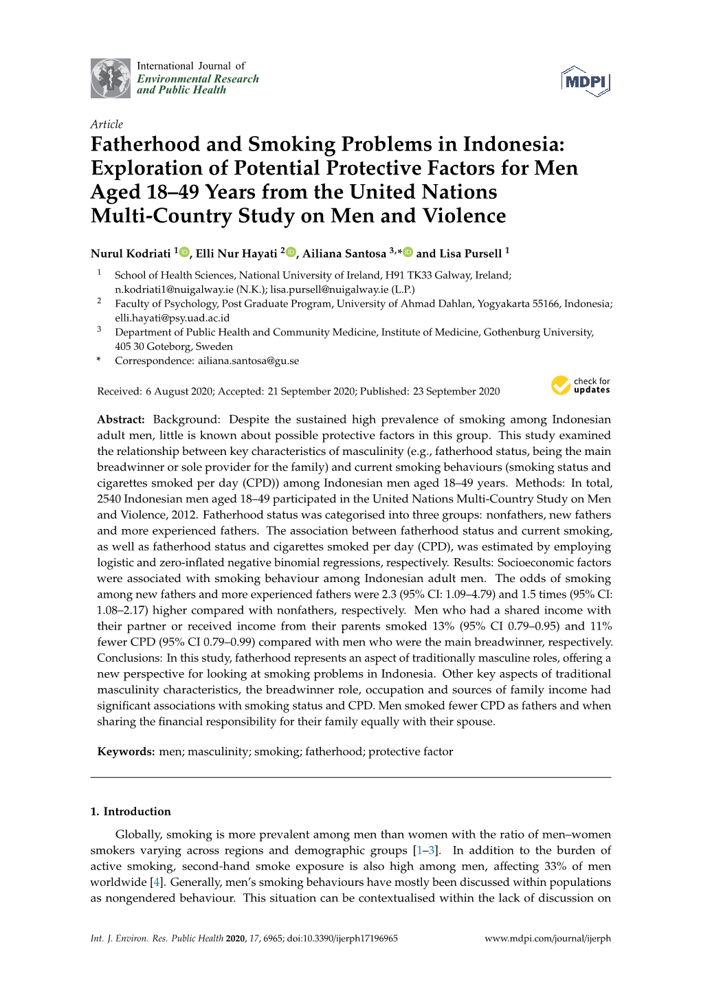 Fatherhood and Smoking Problems in Indonesia