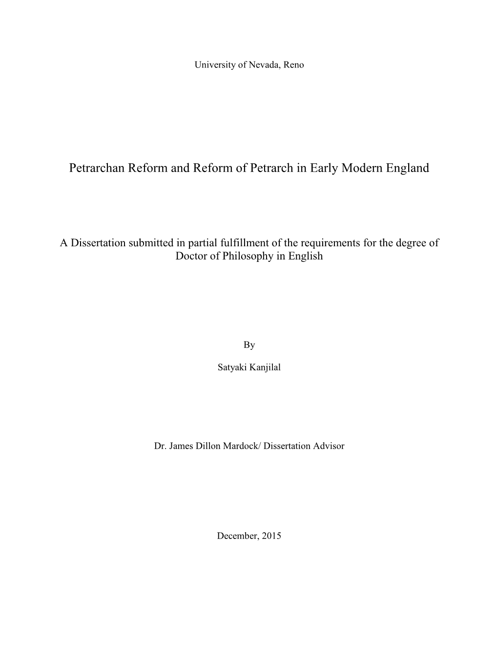 Petrarchan Reform and Reform of Petrarch in Early Modern England