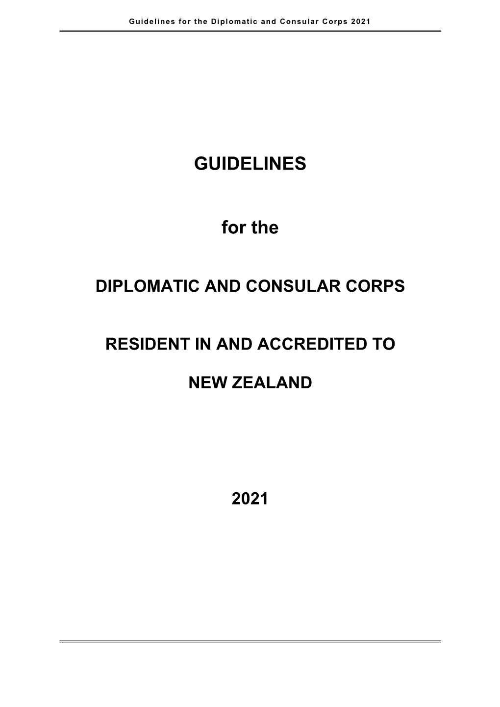 Guidelines for the Diplomatic and Consular Corps 2021