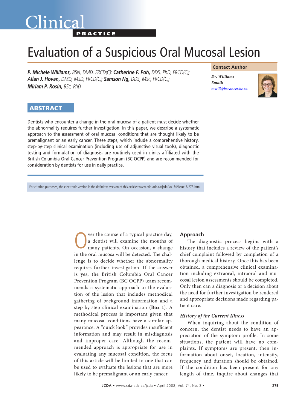 Evaluation of a Suspicious Oral Mucosal Lesion